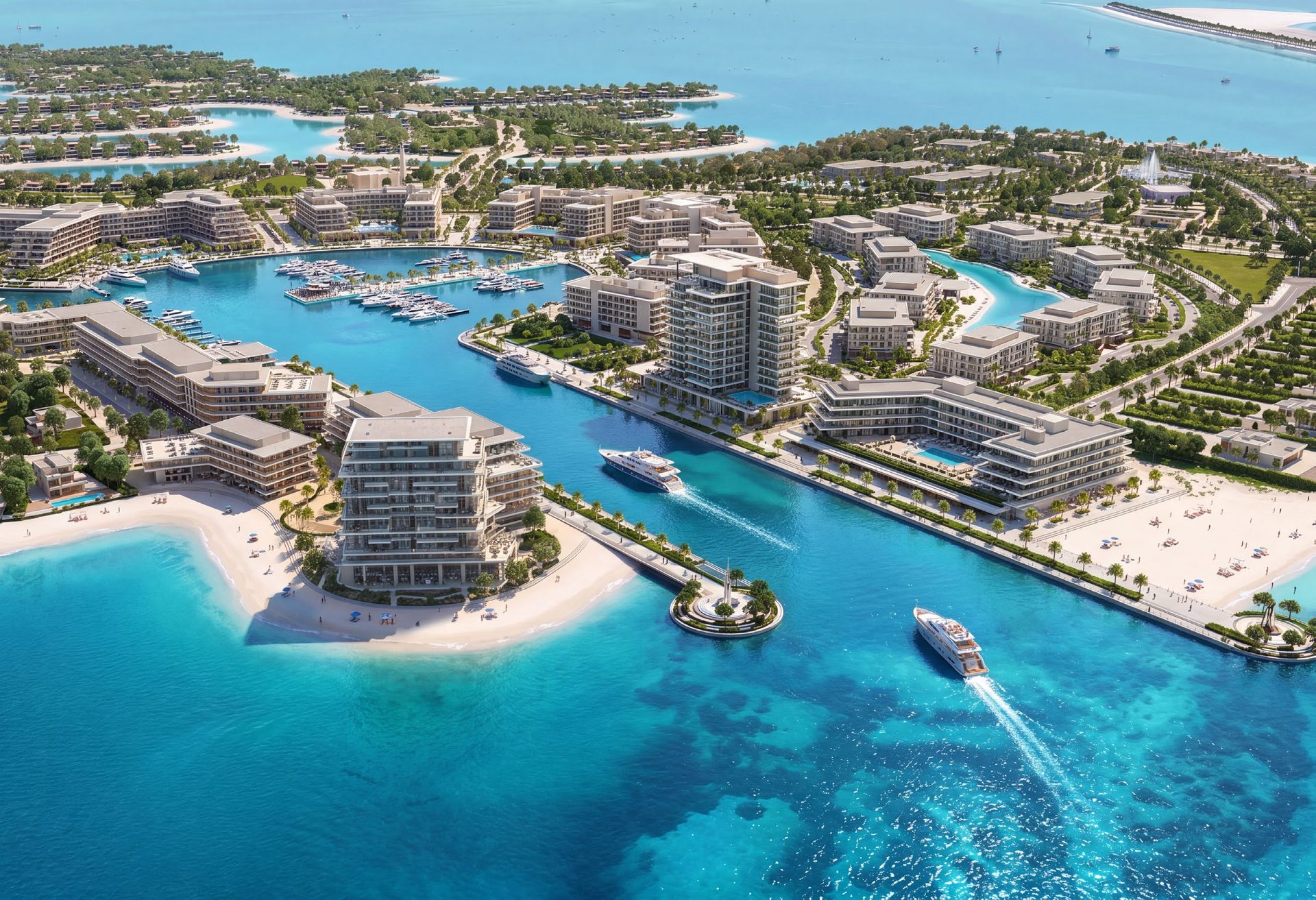 The marina district at Ramhan Island from the air