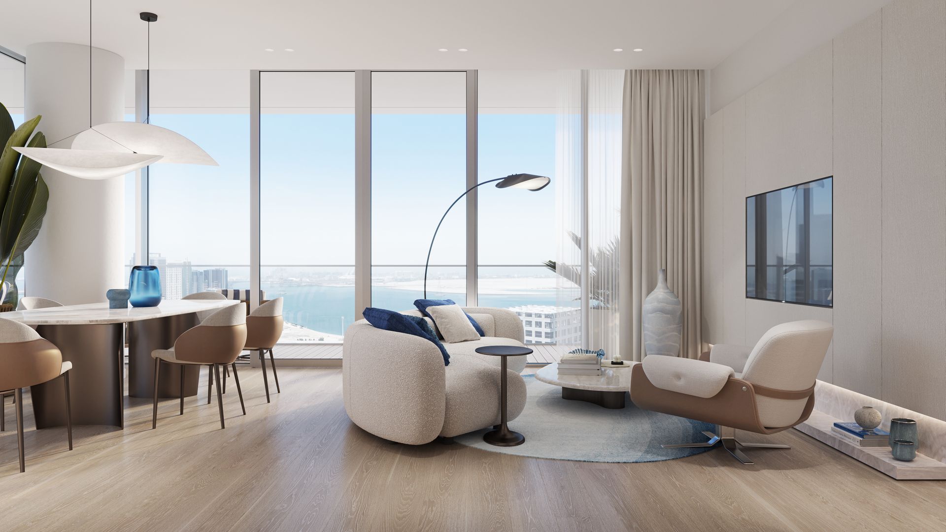 Living room in a Riviera Residences apartment