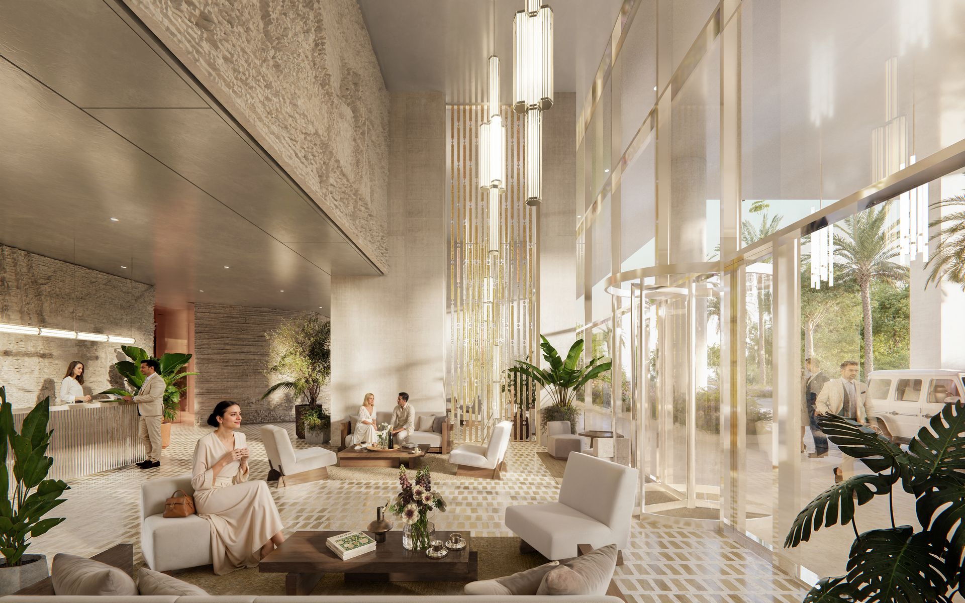 The lobby at Riviera Residences
