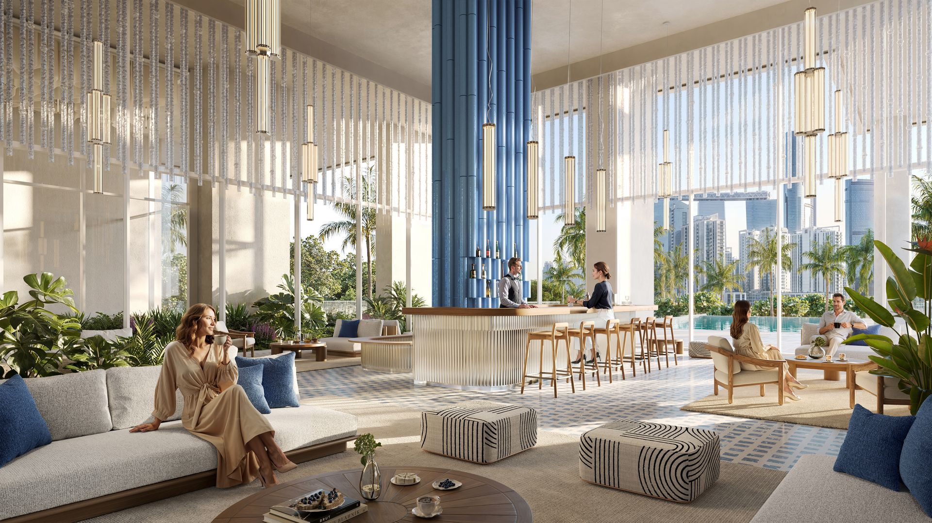 Podium lounge at Riviera Residences