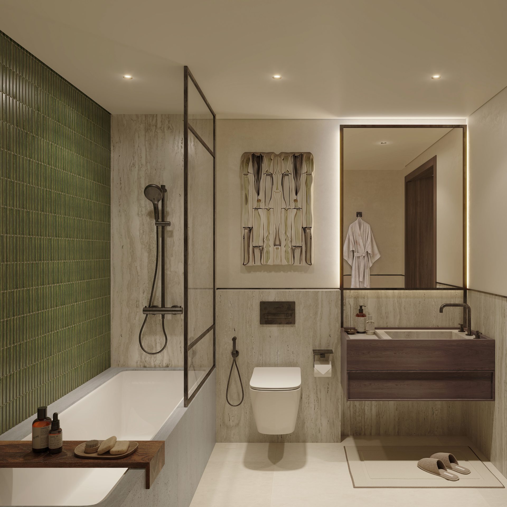 Bathroom in an apartment at Sei Saadiyat