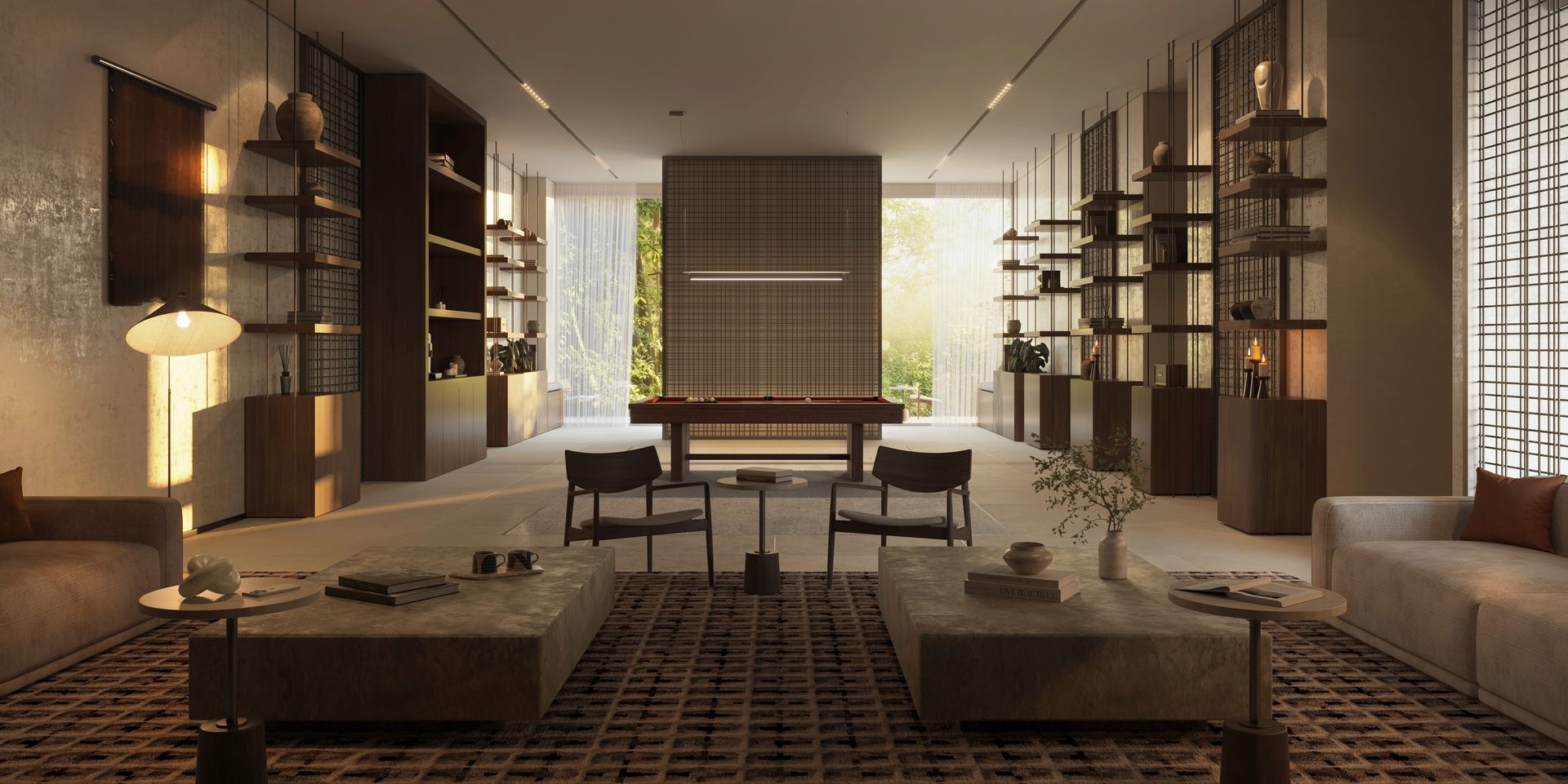 Library and gaming lounge at Sei Saadiyat