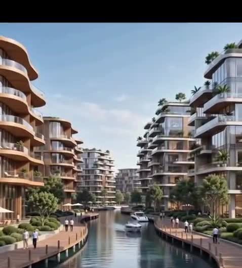 Canal between residences
