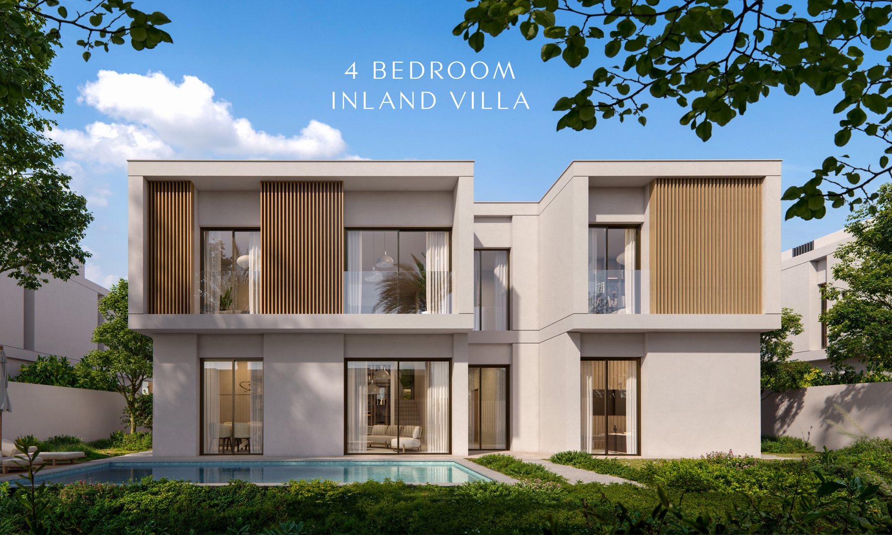 Aldar's render of the four-bedroom inland villa at Yas Riva Reserve