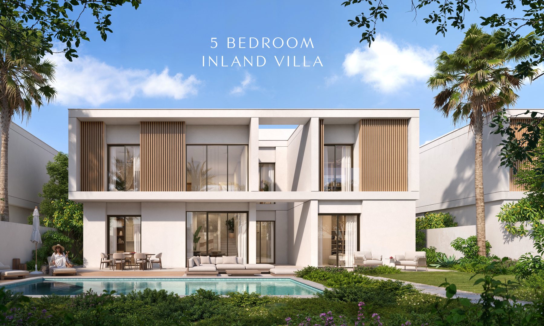 Aldar's render of the five-bedroom inland villa at Yas Riva Reserve
