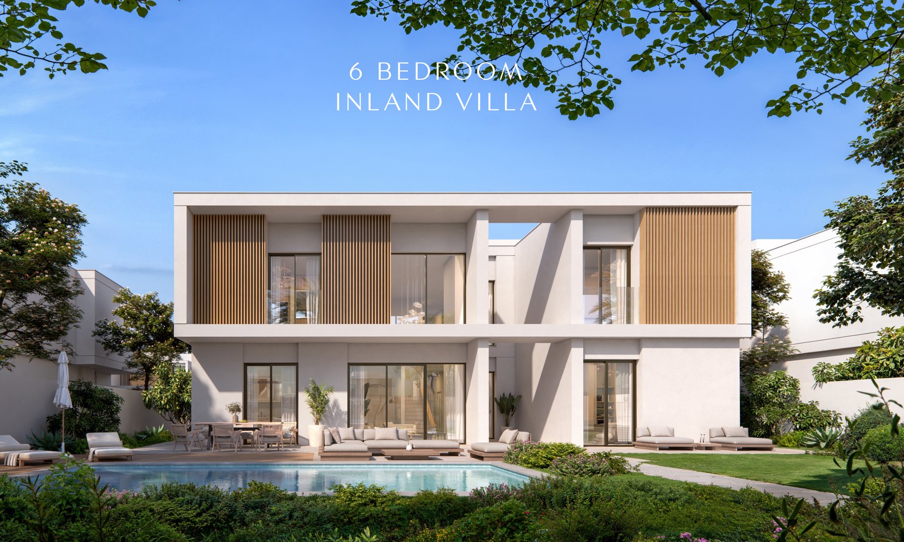 Aldar's render of the six-bedroom inland villa at Yas Riva Reserve