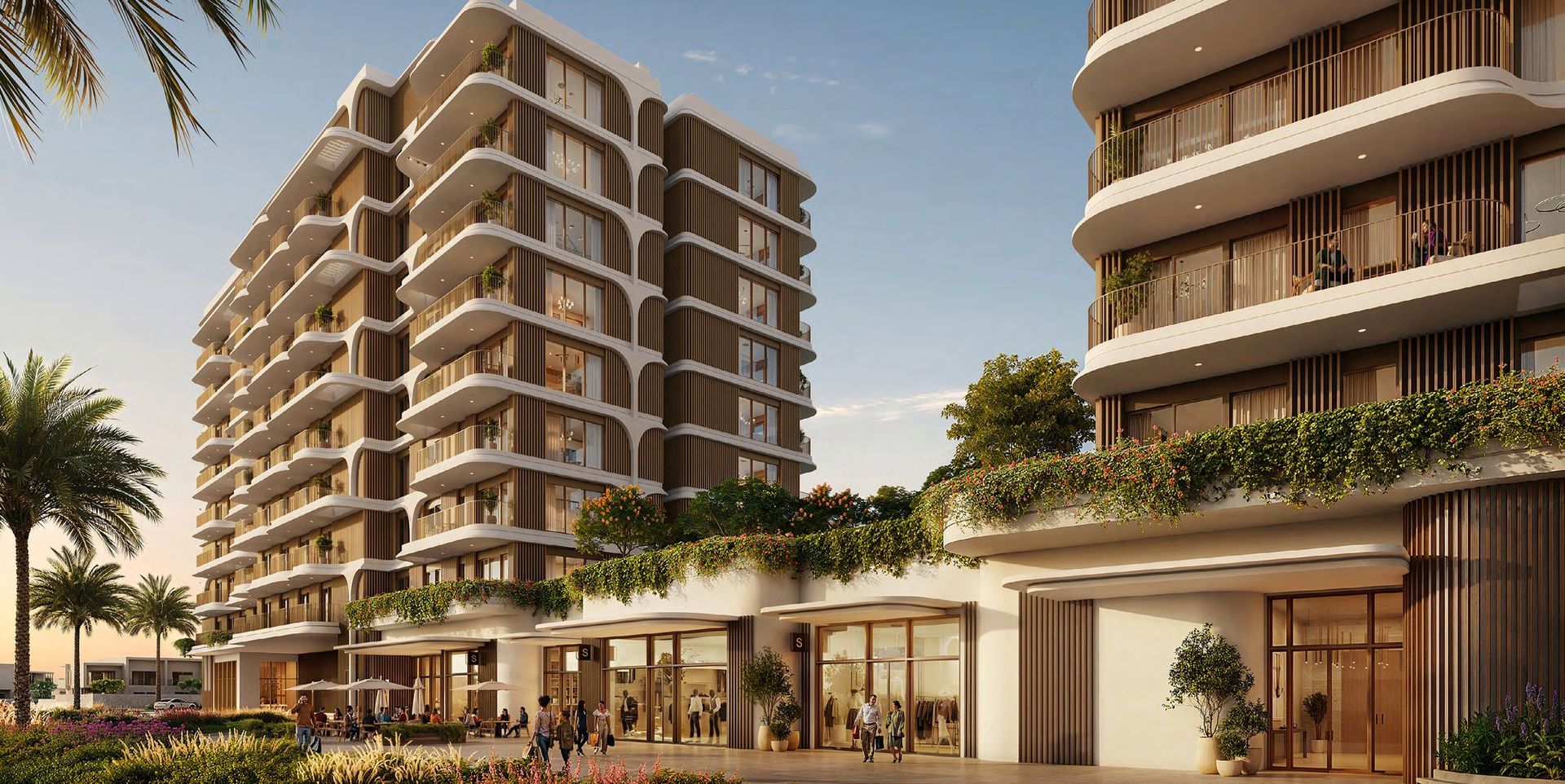 The Canopies at Yas Point — residential buildings and promenade retail